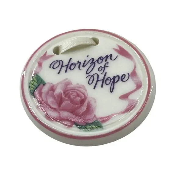Longaberger Horizon of Hope Basket Tie-On Pink Floral 1998 Original Box Vintage - Picture 4 of 7
